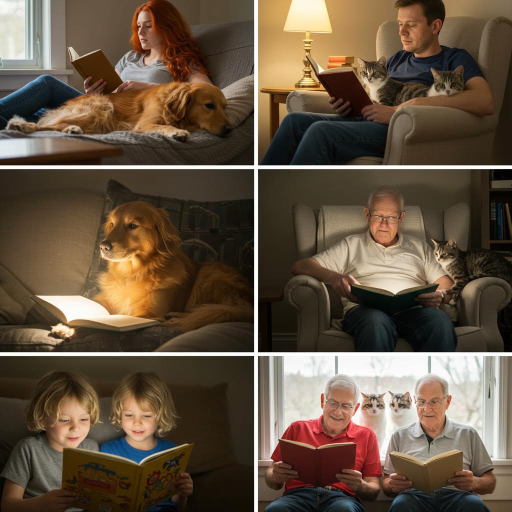 나이와 세대를 아우르는 사람들이 반려동물과 책을 나누는 모습은 온라인 커뮤니티 온카스터디가 보여주는 참여의 자취