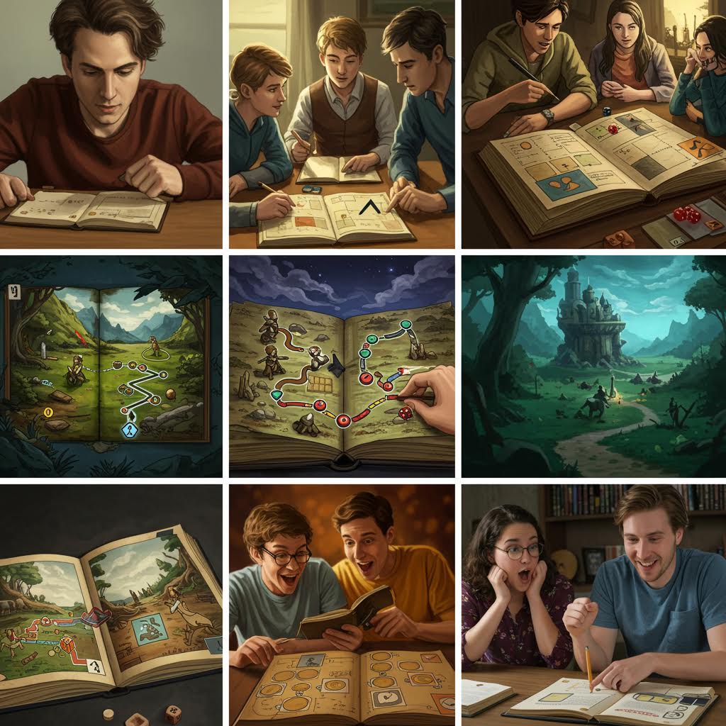 책을 펼쳐 전략을 세우는 이들의 진지한 표정 속에 온카스터디의 탐구적 협력이 깃든 장면