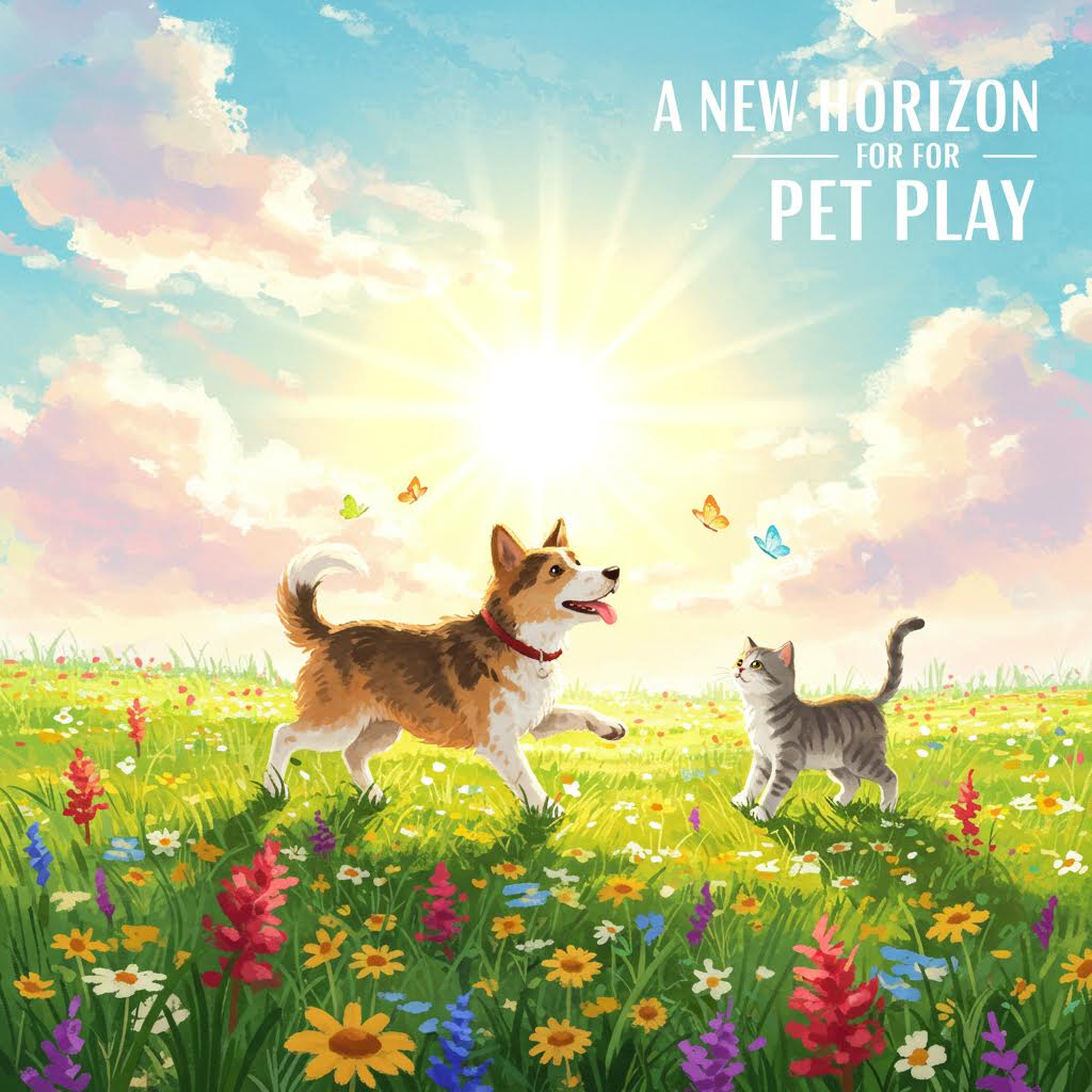 다채로운 꽃밭 사이를 가르며 나비를 좇는 두 동물의 움직임에 온카스터디의 생동감 있는 배움 감성이 스며드는 순간