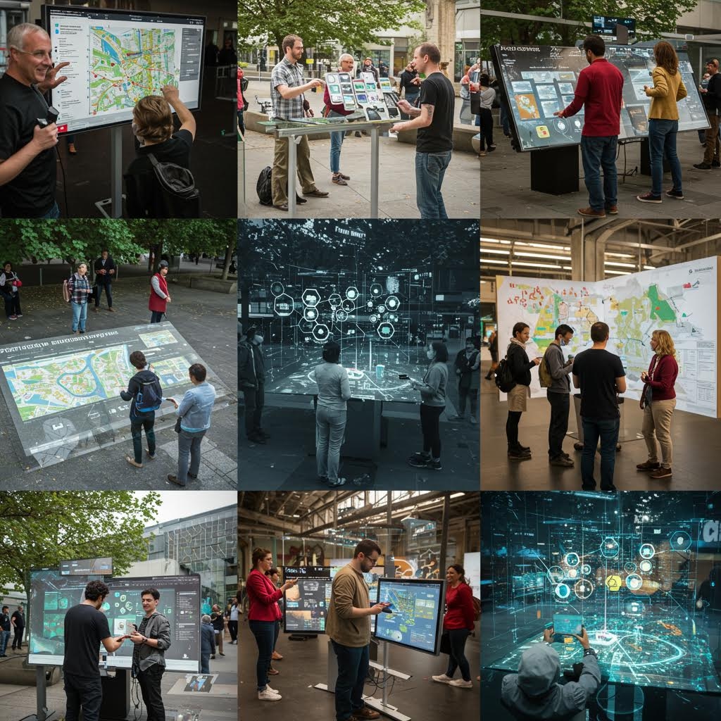 온카스터디 인터랙티브 전시 - 공공 공간과 실내에서 진행되는 디지털 맵과 증강현실 기반 참여형 학습 경험