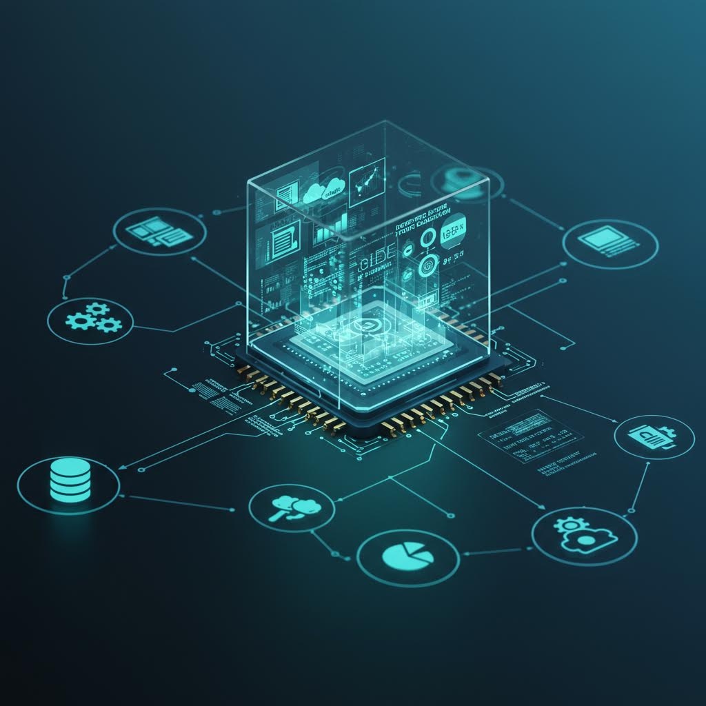 온카스터디 AI 프로세서 코어 - 클라우드 컴퓨팅, 데이터베이스, 분석 도구가 통합된 3D 마이크로칩 아키텍처